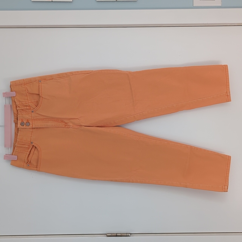 Orange Creamsicle High waisted Denim Jeans Size 28